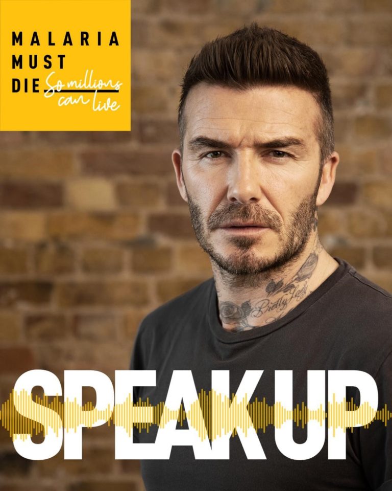 David Beckham launches first global voice petition to end malaria